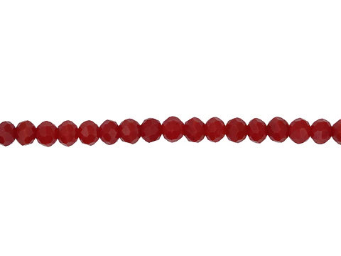 CRISTAL MURANO ROJO MATE FRESA # 4MM  TIRA 146 UND APROX