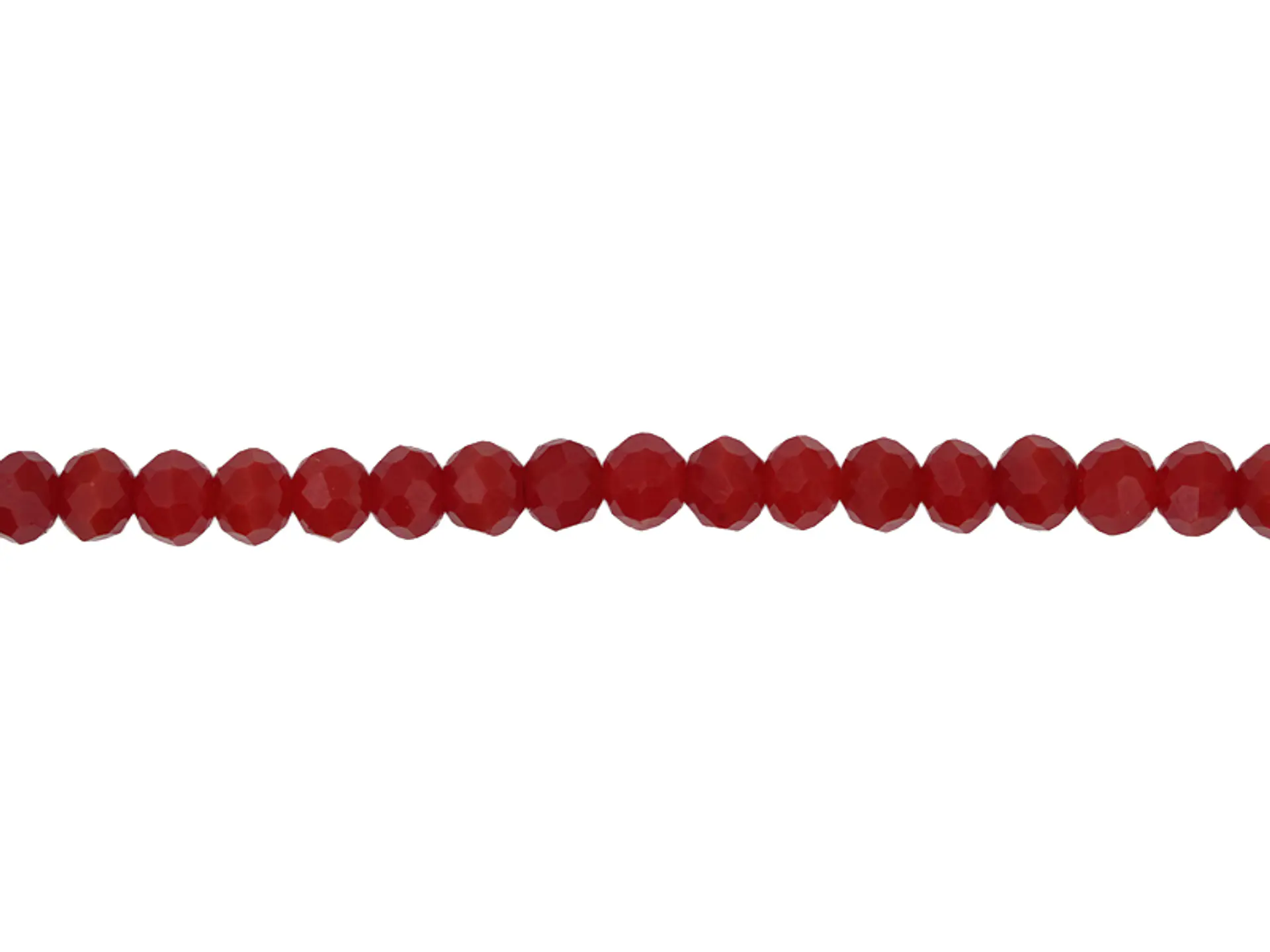 CRISTAL MURANO ROJO MATE FRESA # 4MM  TIRA 146 UND APROX 1