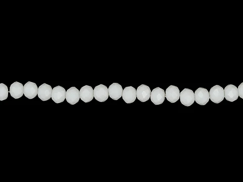 CRISTAL MURANO BLANCO CREMA MATE # 4MM  TIRA 146 UND APROX 