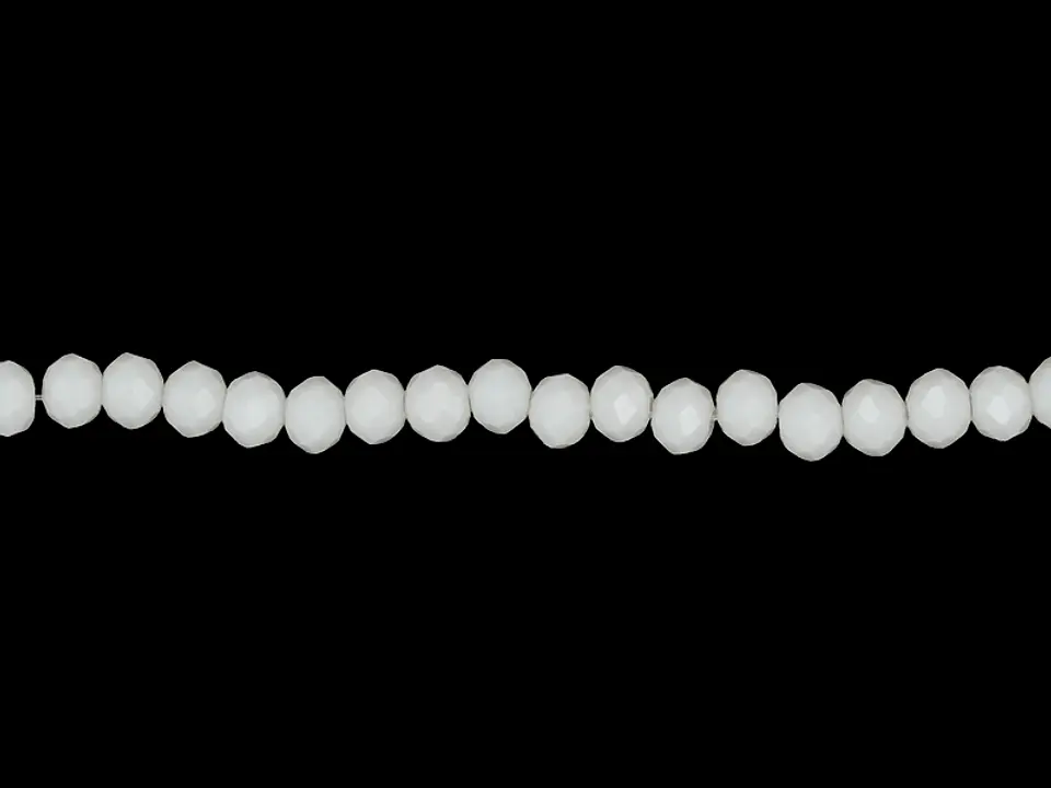 CRISTAL MURANO BLANCO CREMA MATE # 4MM  TIRA 146 UND APROX  1