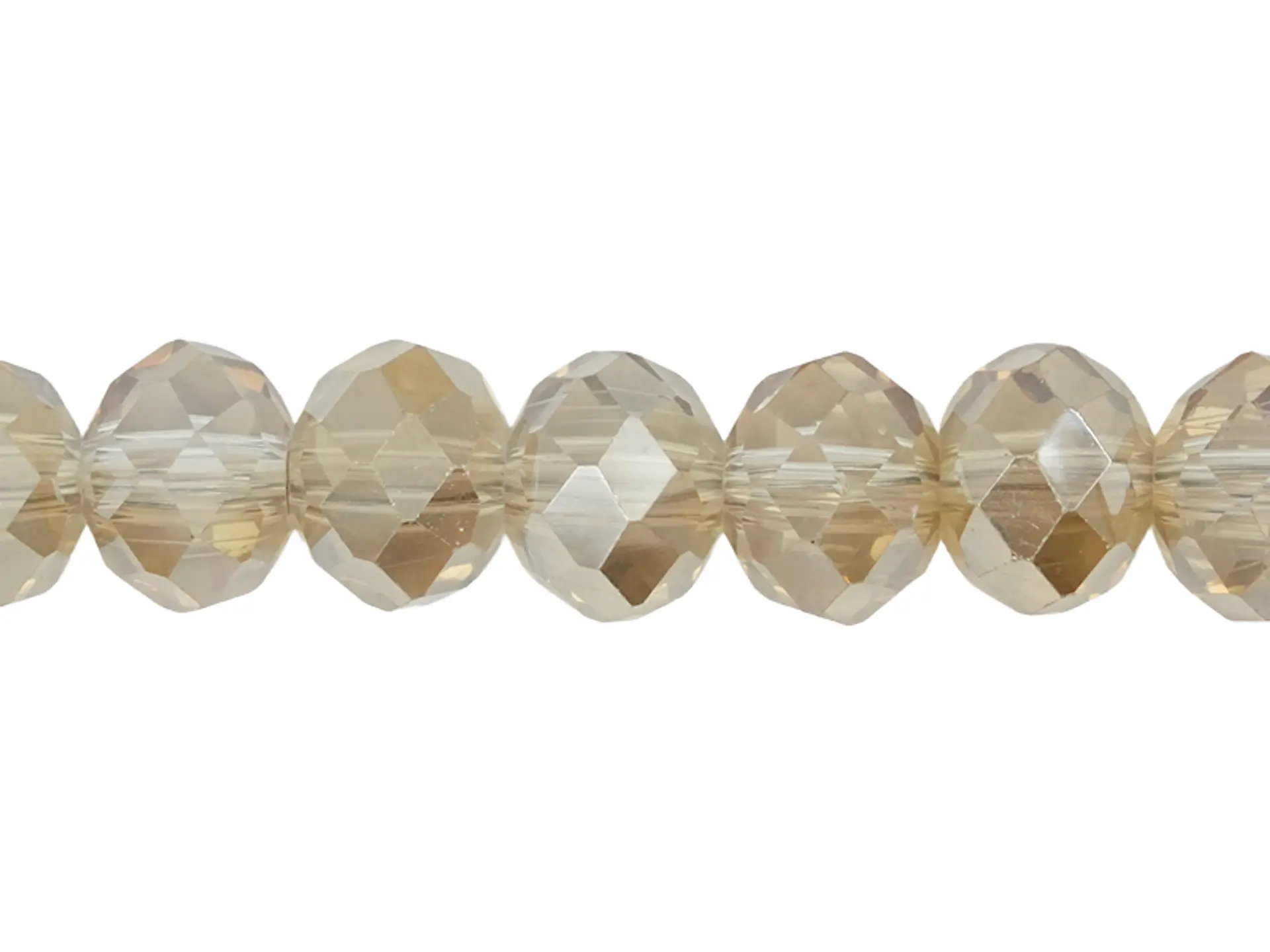 CRISTAL MURANO CHAMPAÑA OPALO AB # 8MM TIRA 64 UNIDADES APROX 1