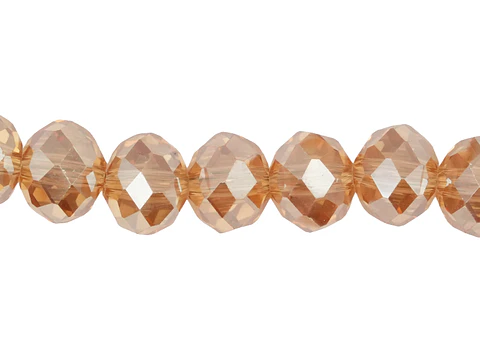 CRISTAL MURANO CHAMPAÑA AMBAR AB # 8MM TIRA 64 UNIDADES APROX 