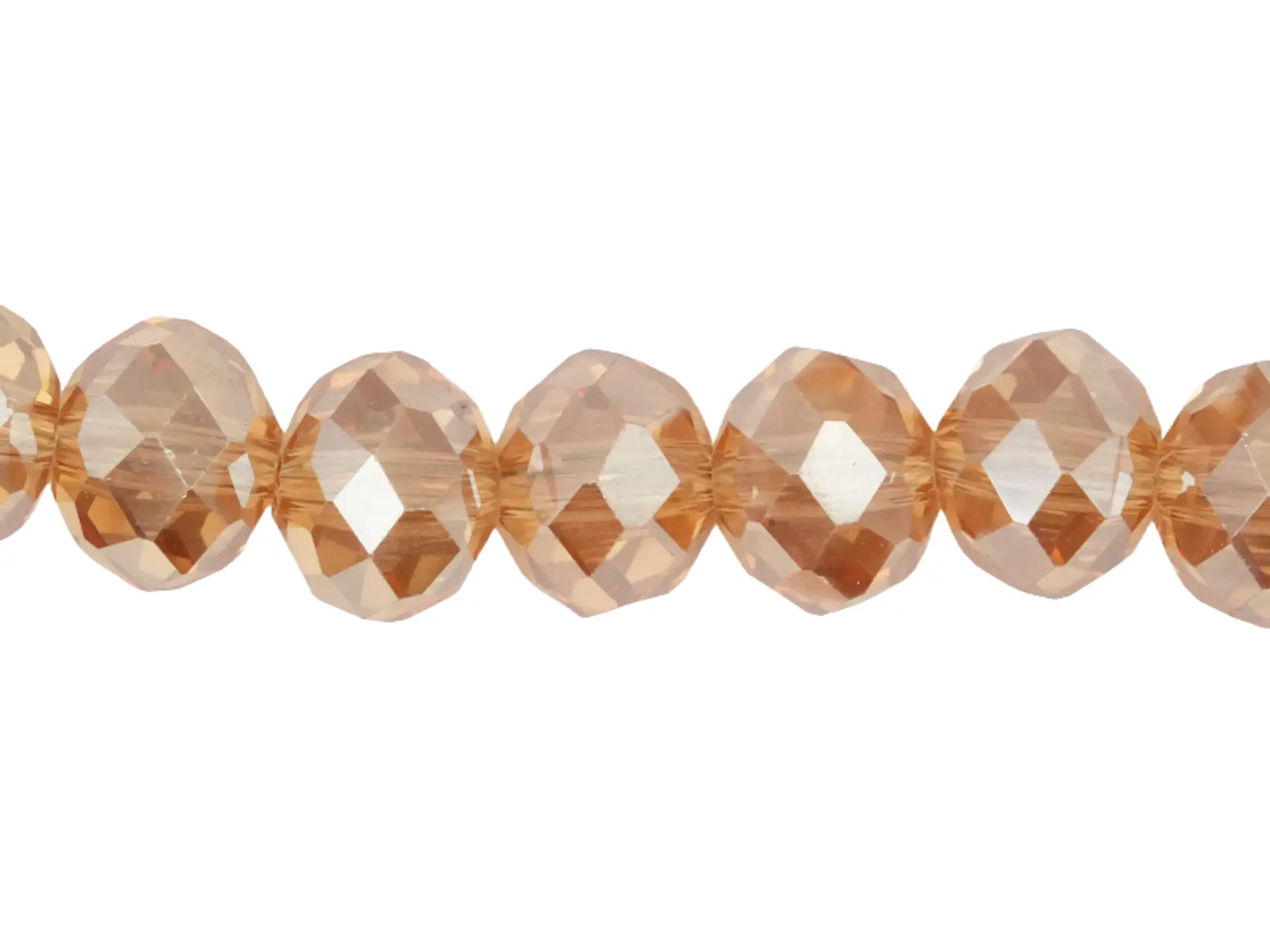 CRISTAL MURANO CHAMPAÑA AMBAR AB # 8MM TIRA 64 UNIDADES APROX  1