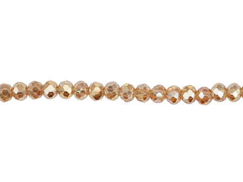 CRISTAL MURANO CHAMPAÑA AMBAR AB # 4MM  TIRA 146 UND APROX