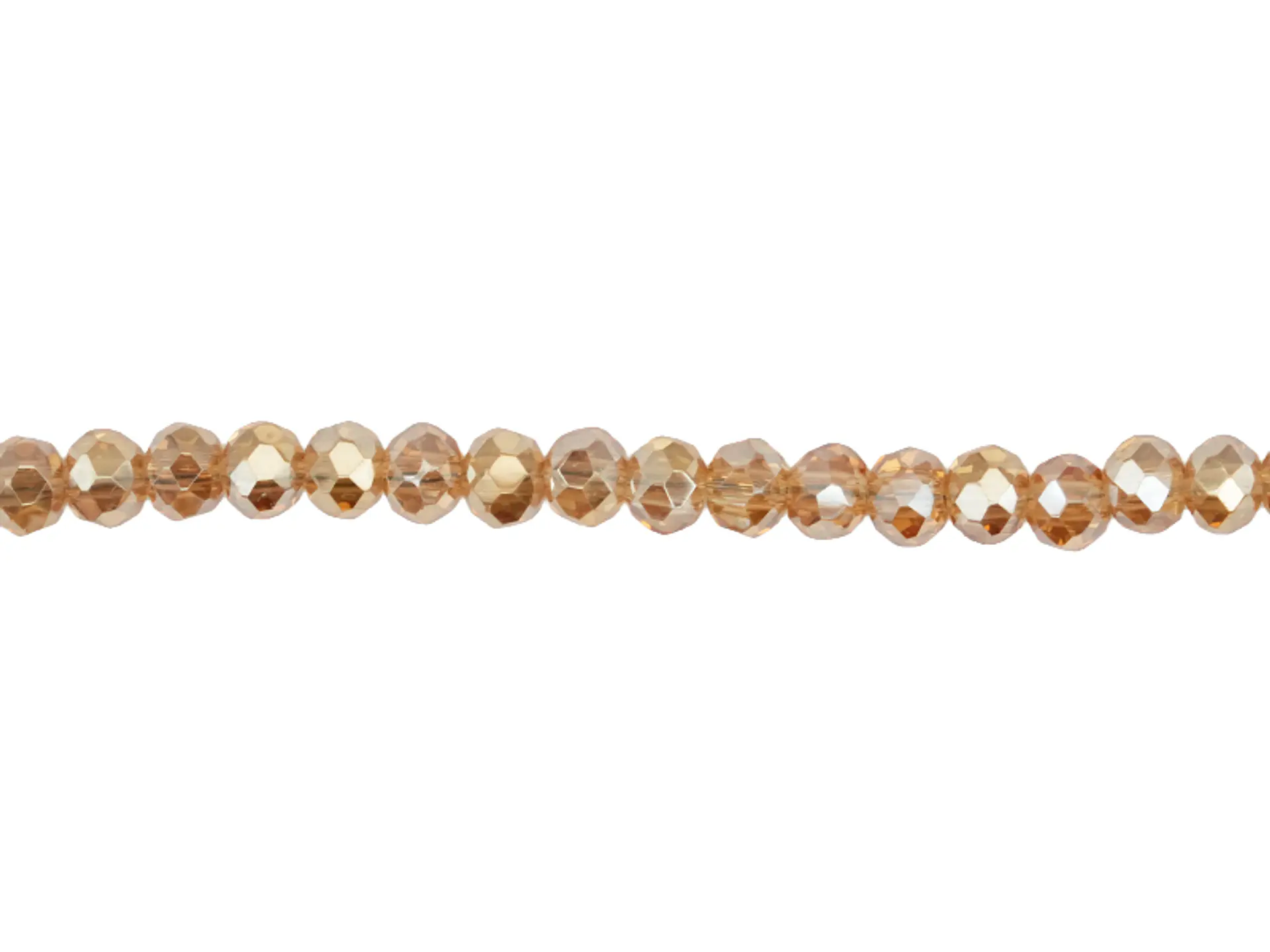 CRISTAL MURANO CHAMPAÑA AMBAR AB # 4MM  TIRA 146 UND APROX 1