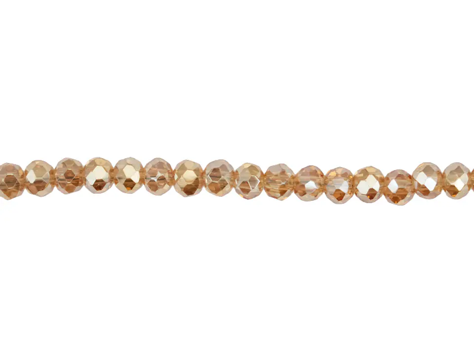 CRISTAL MURANO CHAMPAÑA AMBAR AB # 4MM  TIRA 146 UND APROX 1