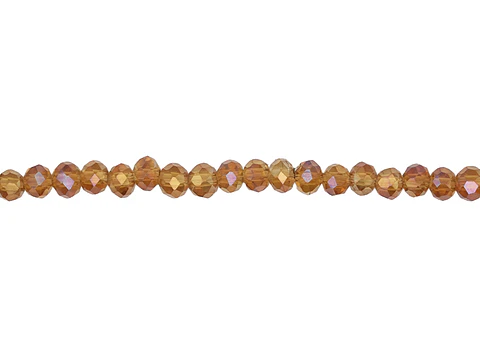 CRISTAL MURANO CHAMPAÑA AMBAR TORNASOL AB # 4MM  TIRA 146 UND APROX