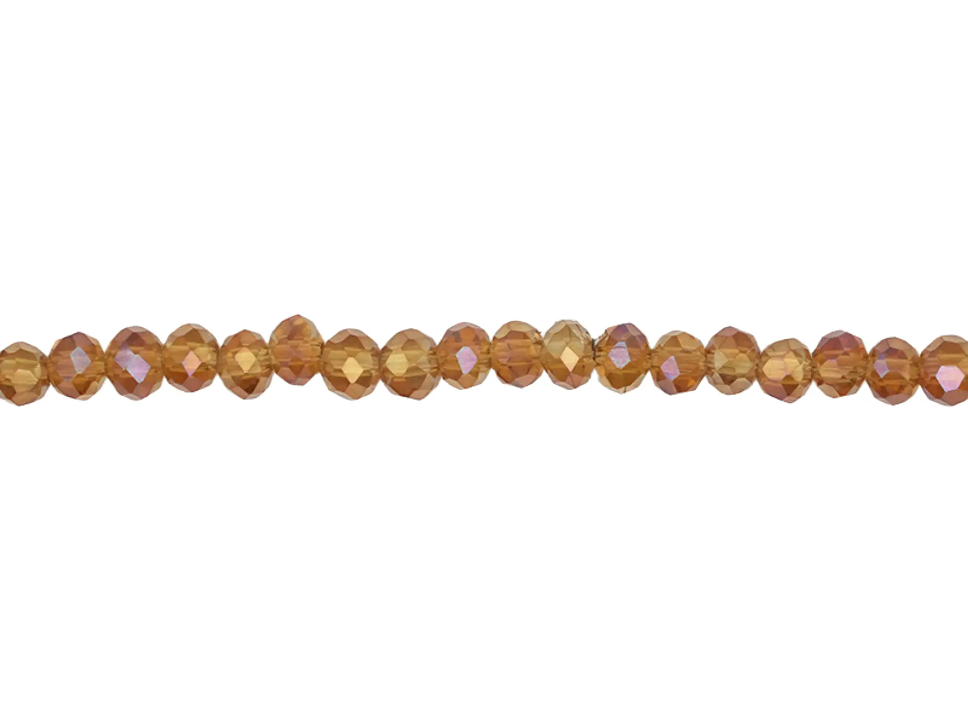 CRISTAL MURANO CHAMPAÑA AMBAR TORNASOL AB # 4MM  TIRA 146 UND APROX 1