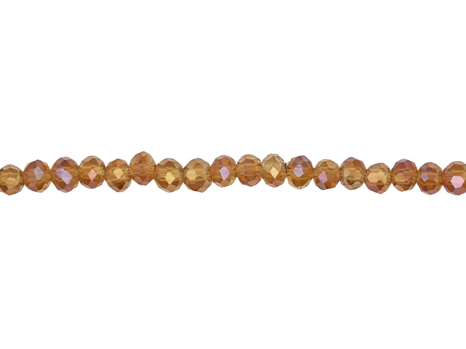 CRISTAL MURANO CHAMPAÑA AMBAR TORNASOL AB # 4MM  TIRA 146 UND APROX 1