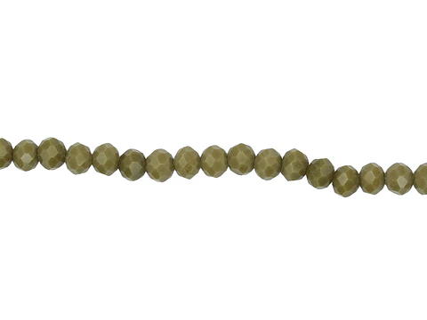 CRISTAL MURANO VERDE OLIVA MATE # 4MM  TIRA 146 UND APROX