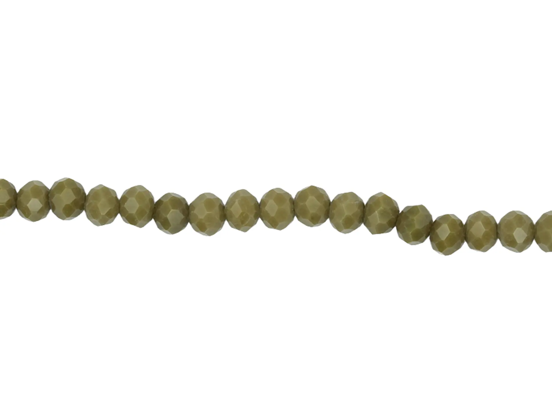 CRISTAL MURANO VERDE OLIVA MATE # 4MM  TIRA 146 UND APROX 1