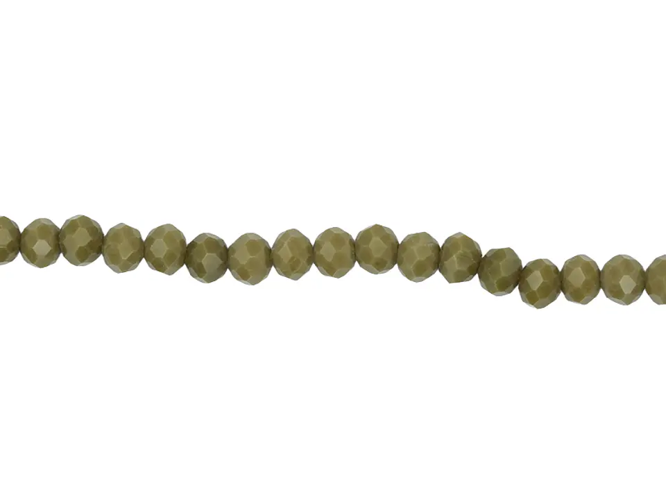 CRISTAL MURANO VERDE OLIVA MATE # 4MM  TIRA 146 UND APROX 1