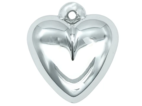 ACRILICO CORAZON DIJE PLATEADO METALIZADO 30MM