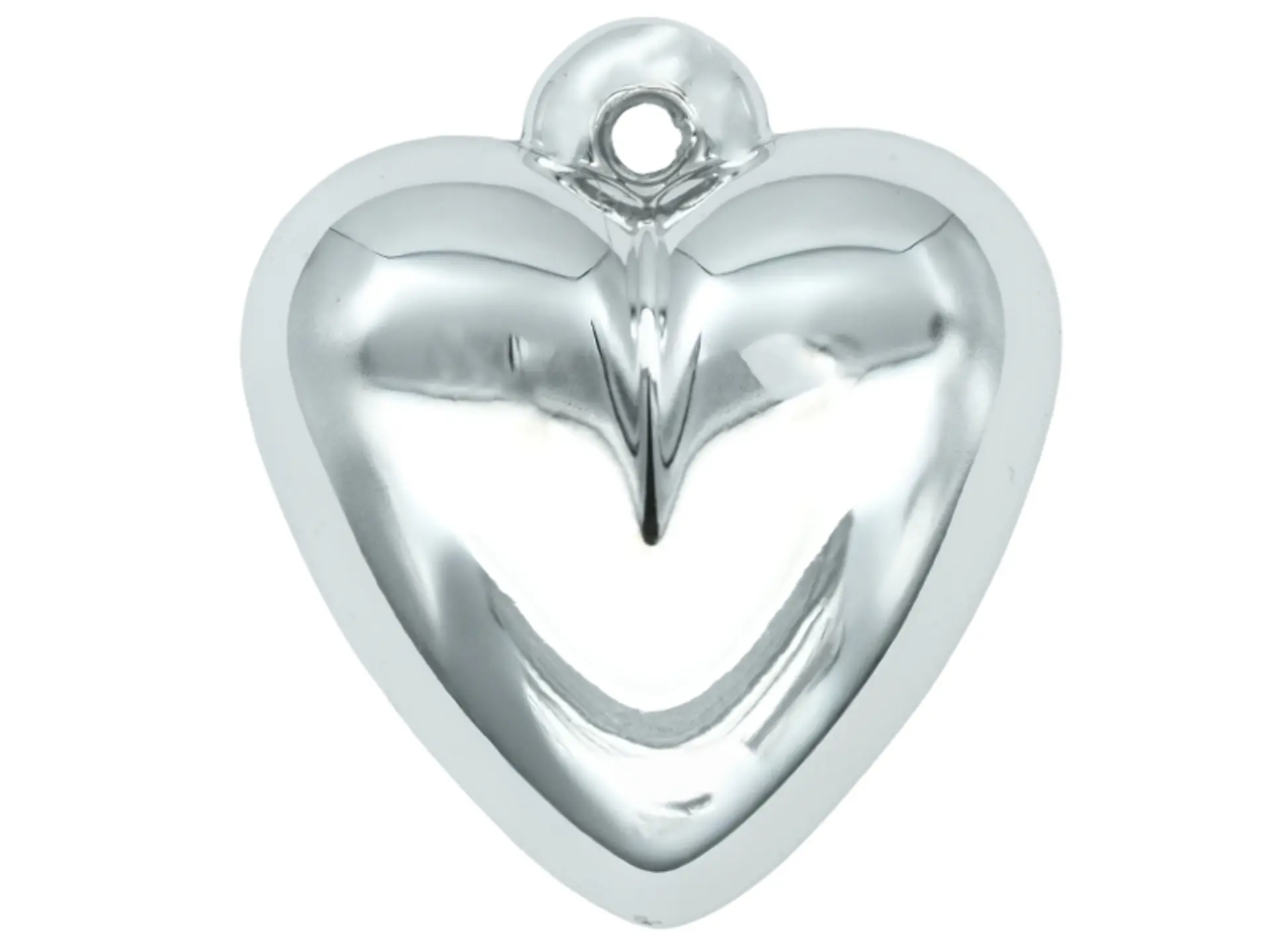 ACRILICO CORAZON DIJE PLATEADO METALIZADO 30MM 1