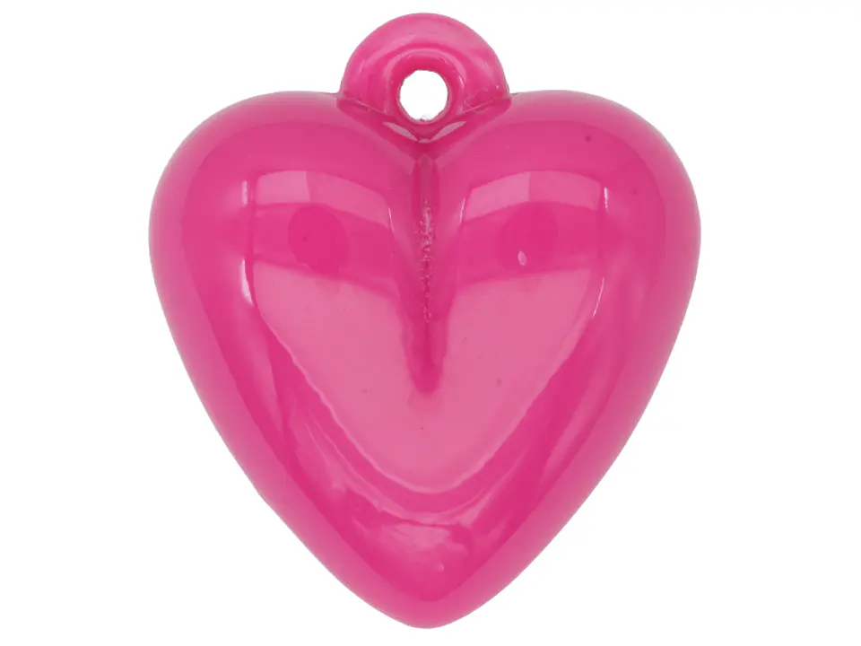 ACRILICO CORAZON DIJE FUCSIA 30MM 1