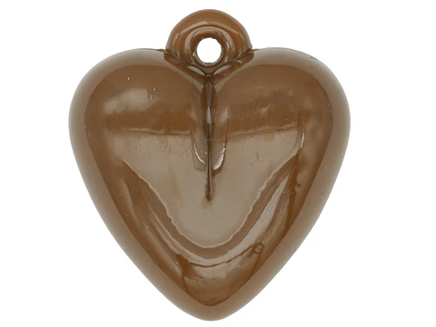 ACRILICO CORAZON DIJE CAFE 30MM
