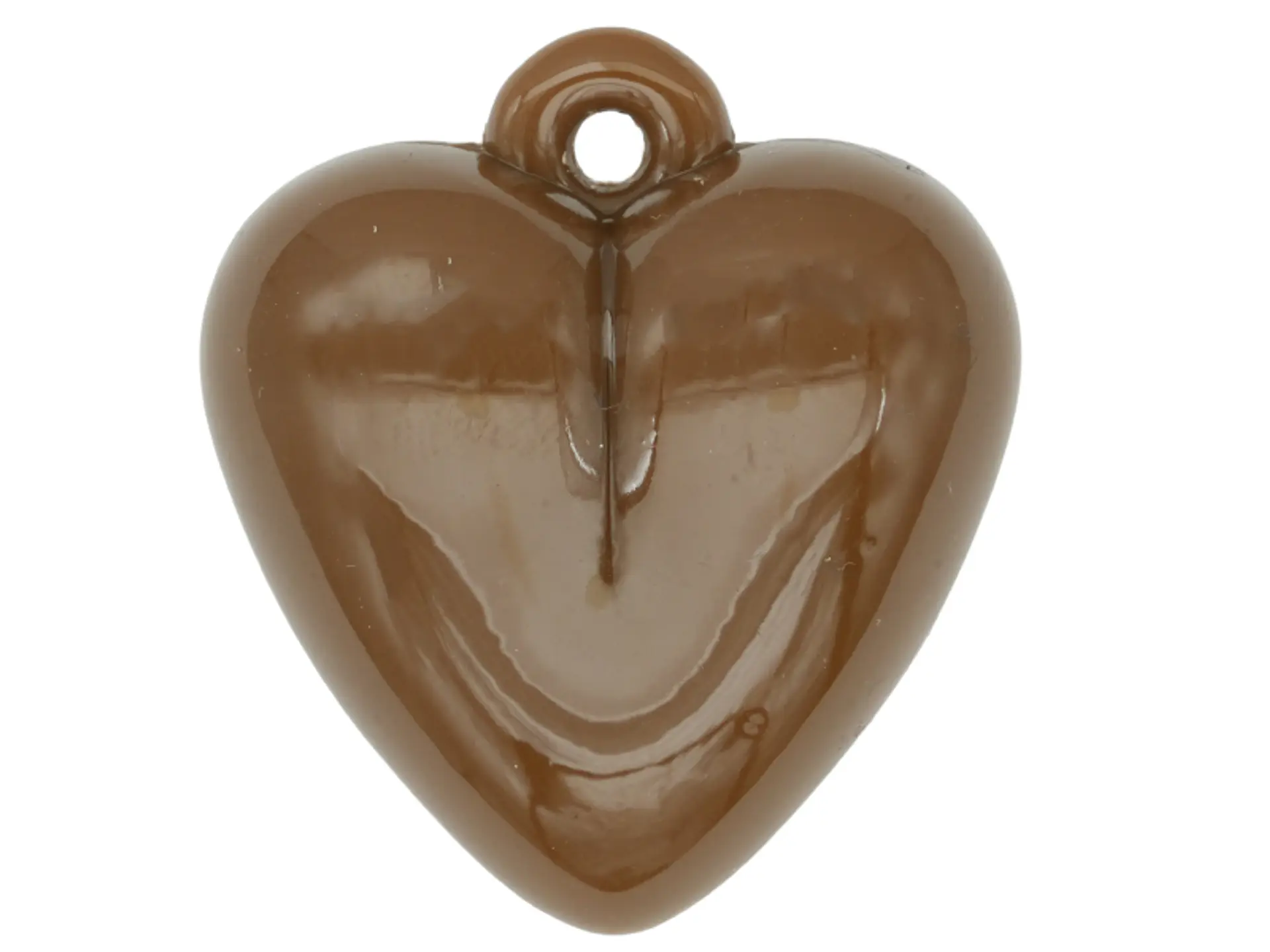 ACRILICO CORAZON DIJE CAFE 30MM 1