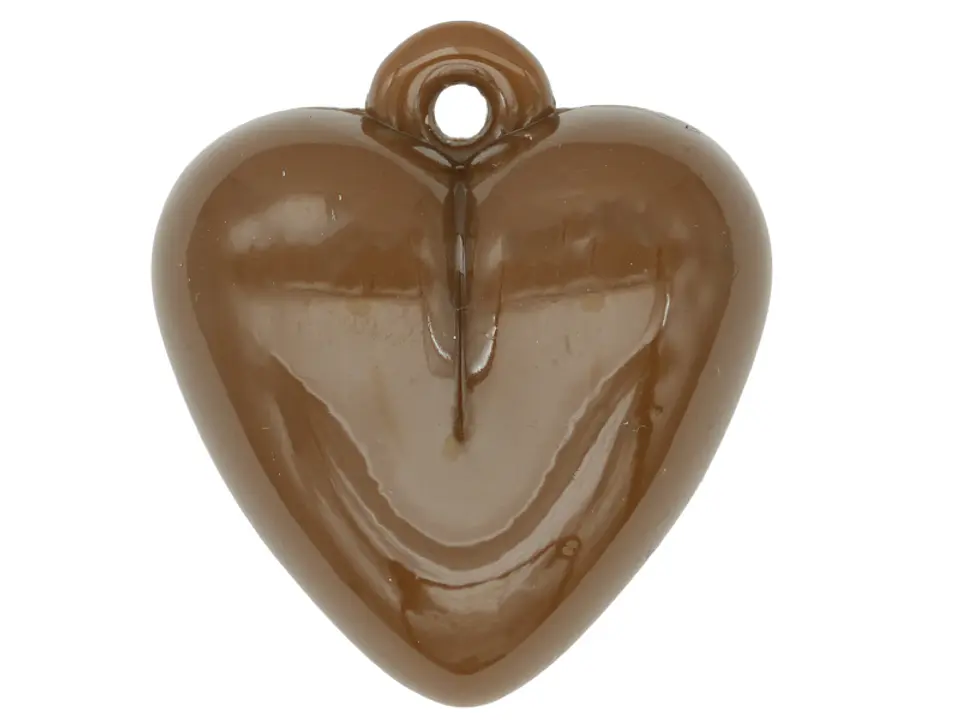 ACRILICO CORAZON DIJE CAFE 30MM 1
