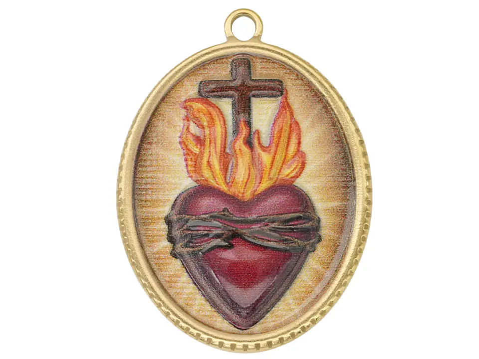 ACERO DORADO DIJE RESINA SAGRADO CORAZON  30*25MM 1