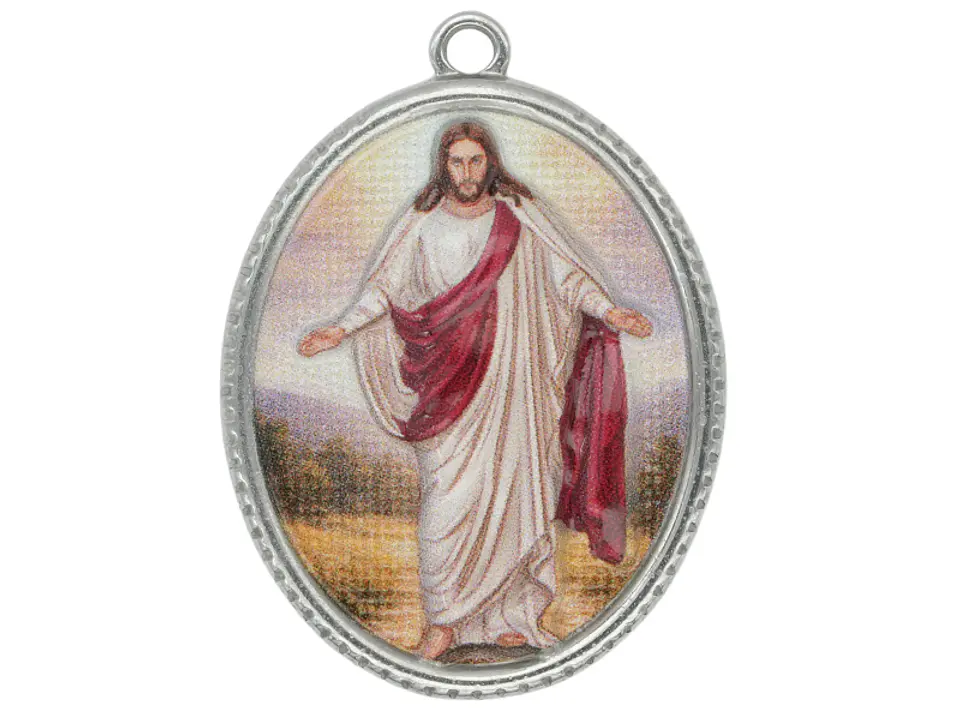 ACERO PLATEADO DIJE RESINA JESUS 30*25MM... 1