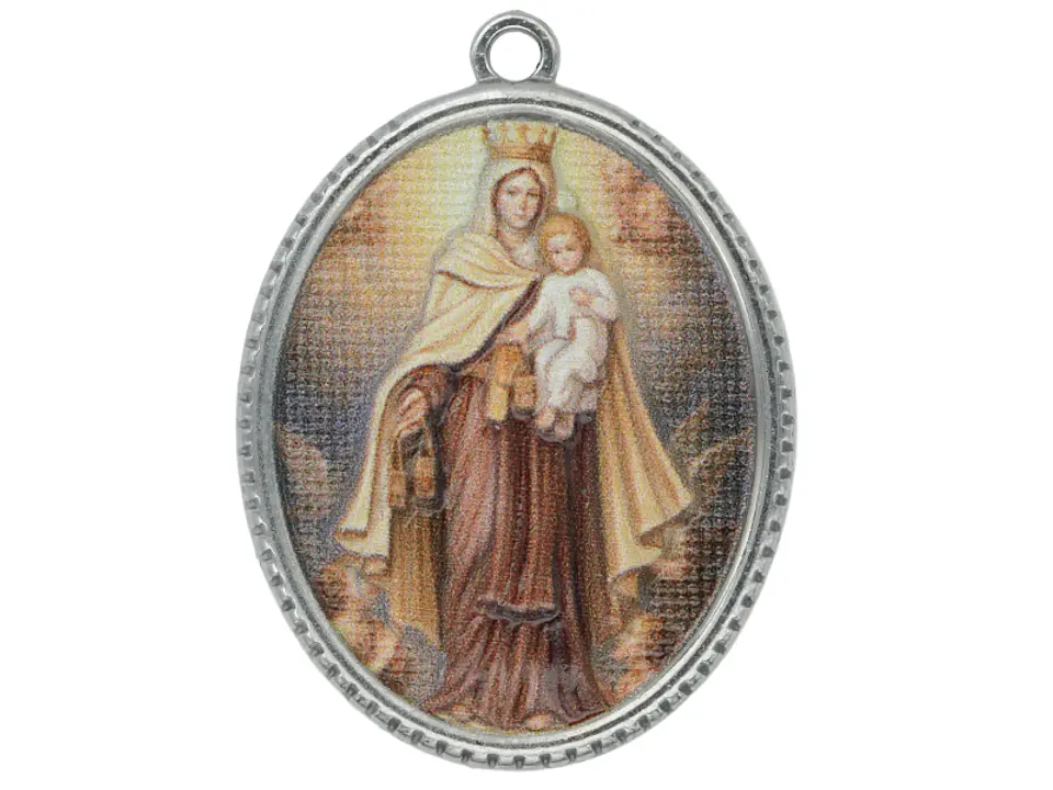 ACERO PLATEADO DIJE RESINA VIRGEN DEL CARMEN 30*25MM 1