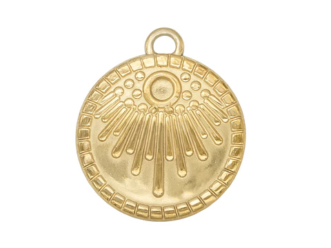 ACERO DORADO DIJE OJO REDONDO 18MM