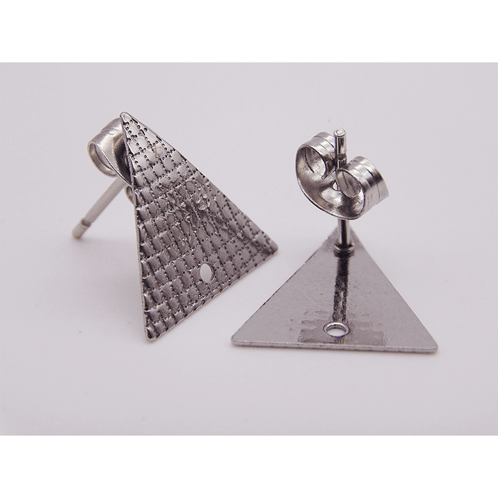 ACERO PLATEADO TOPO 35  TRIANGULO GRABADO 13*3MM  1