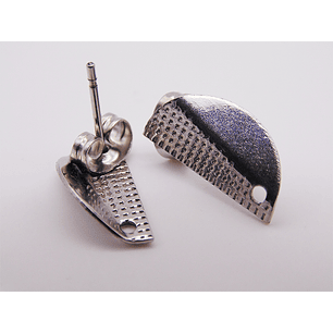 TOPO ACERO TOPO 25  GRABADO DOBLADO 15*7MM  X PAR