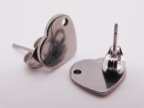 TOPO ACERO 10MM CORAZON X PAR