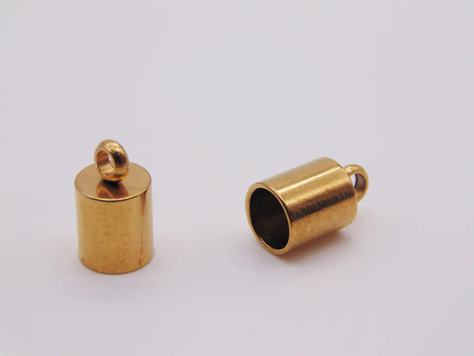 TERMINAL CAMPANA LISA ACERO DORADO 5MM  1