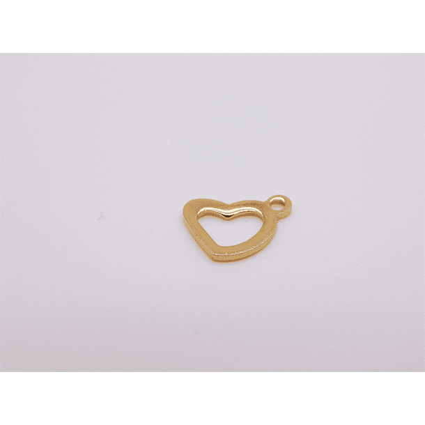 ACERO DORADO DIJE CORAZON HUECO 10*8MM 