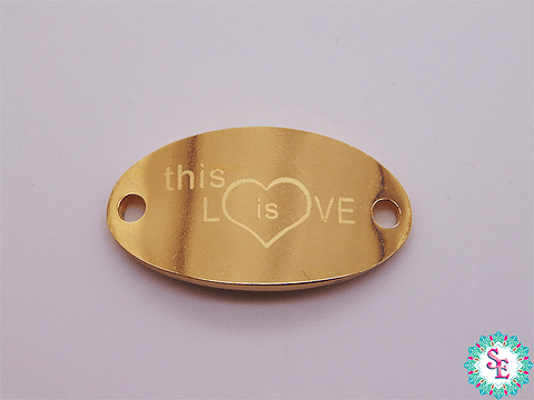 ACERO DORADO PLACA THIS IS LOVE 22*13MM 