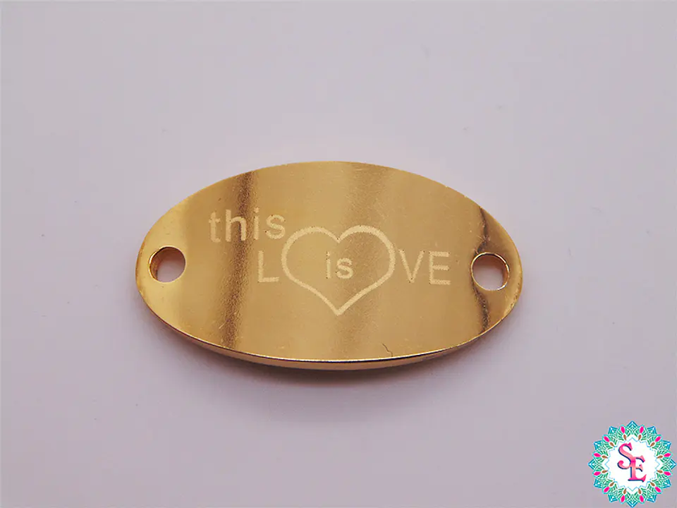 ACERO DORADO PLACA THIS IS LOVE 22*13MM  1