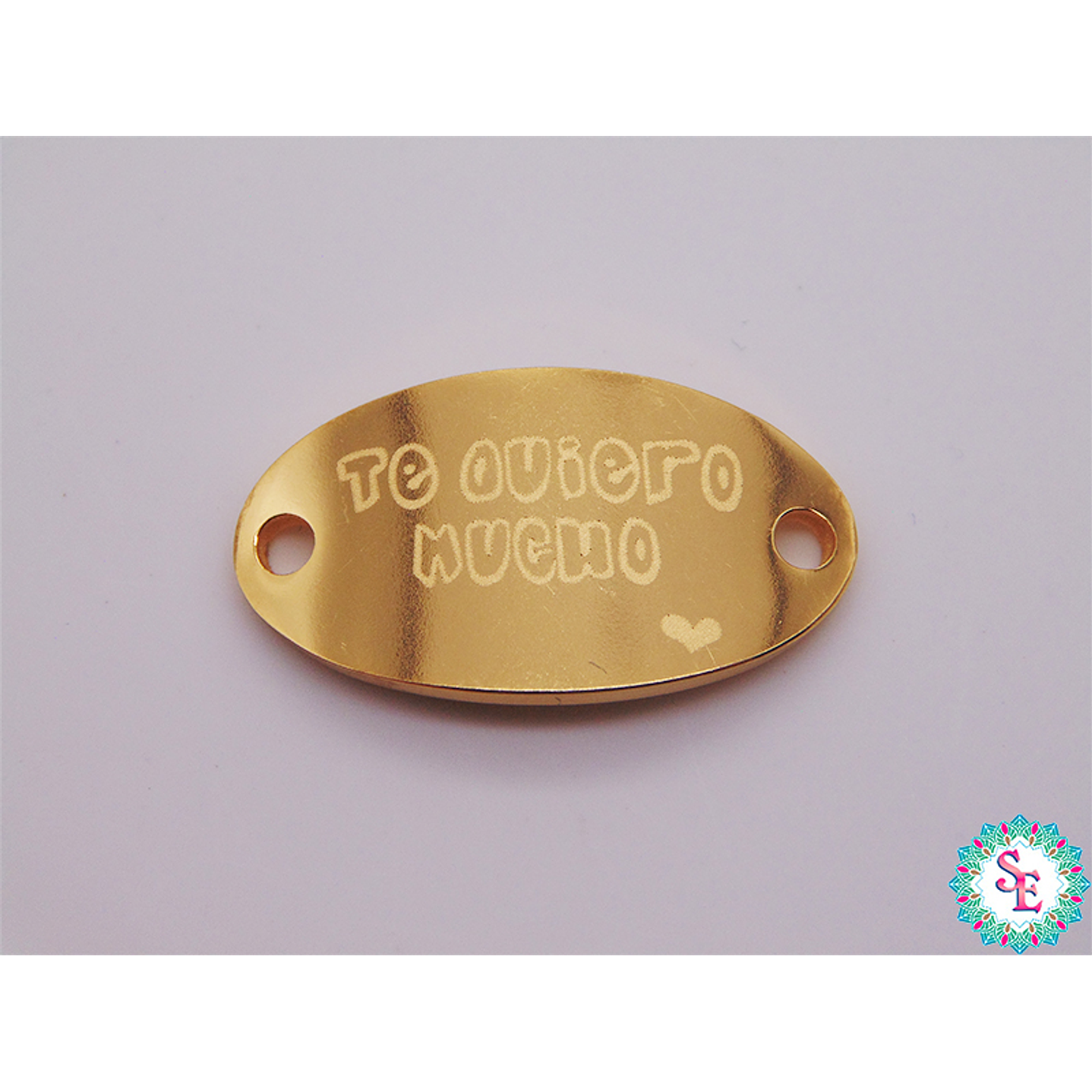 ACERO DORADO PLACA TE QUIERO MUCHO 22*13MM XUND 1