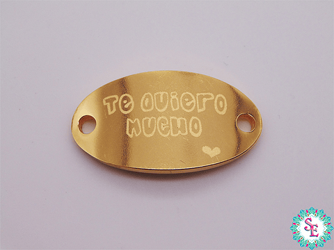 ACERO DORADO PLACA TE QUIERO MUCHO 22*13MM XUND