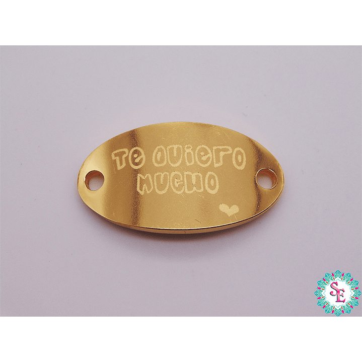 ACERO DORADO PLACA TE QUIERO MUCHO 22*13MM XUND 1