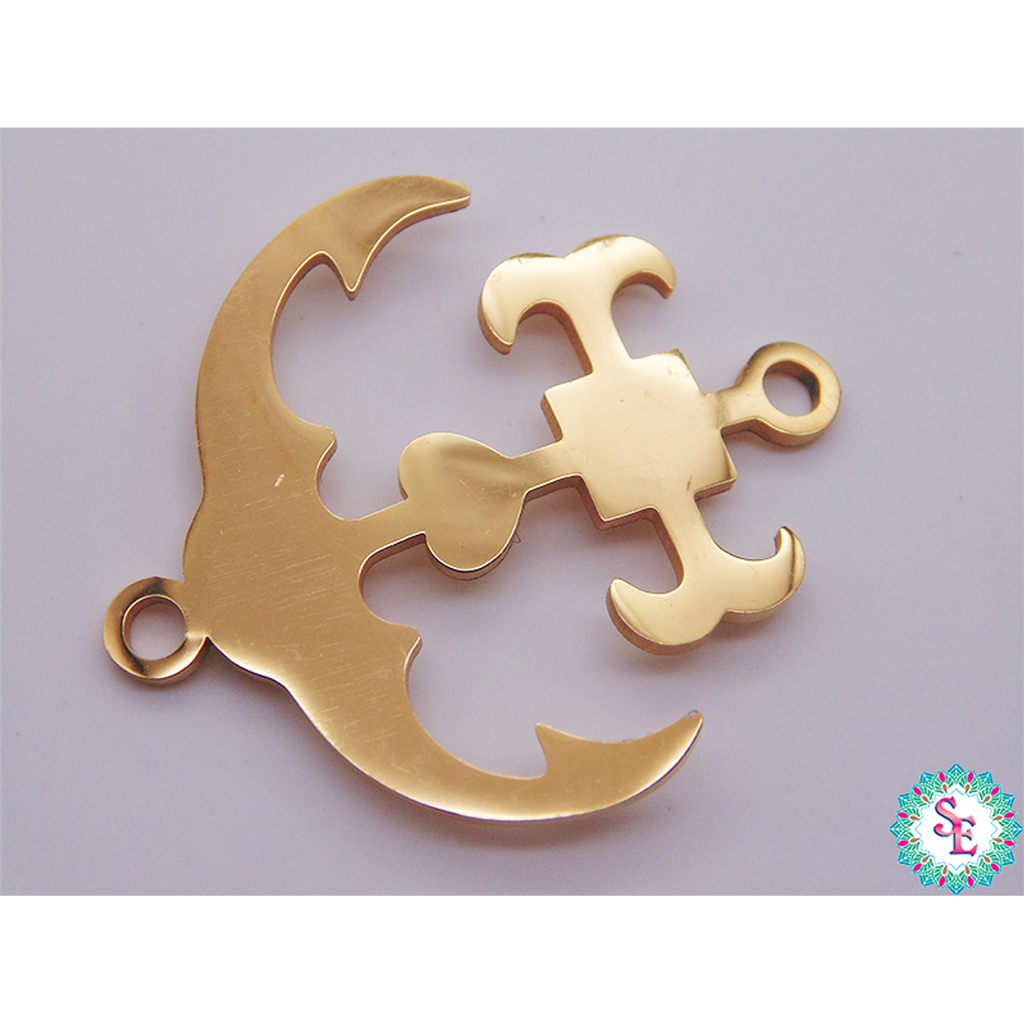 ACERO DORADO TERMINAL PULSERA ANCLA 28*25MM X UND  1