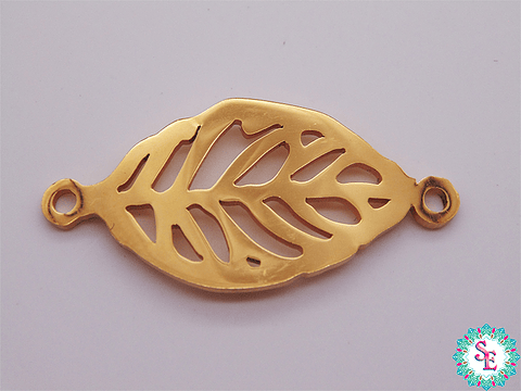 ACERO DORADO  TERMINAL HOJA VENAS 29*14MM 