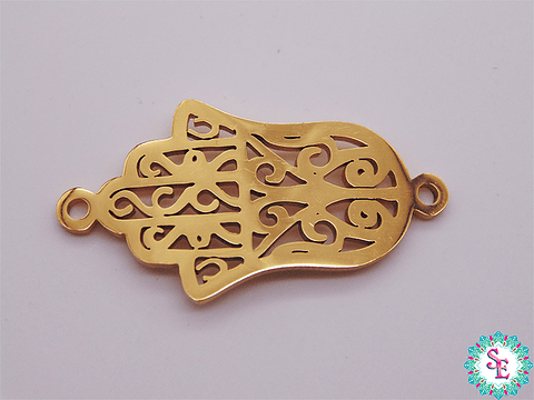 ACERO DOR  TERMINAL MANO HAMSA 26*14MM X UND 