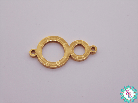 ACERO DORADO TERMINAL OCHO LOVE 18*8MM X UND 