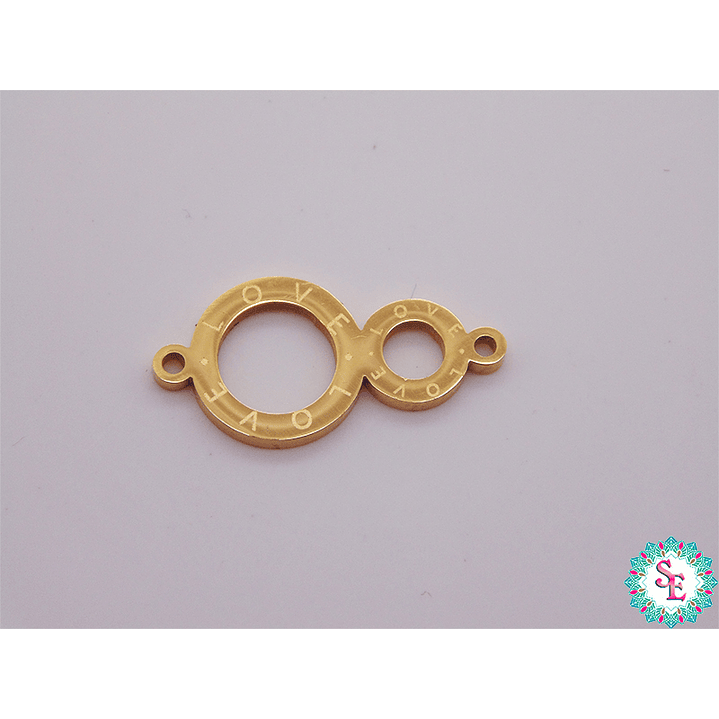 ACERO DORADO TERMINAL OCHO LOVE 18*8MM X UND  1