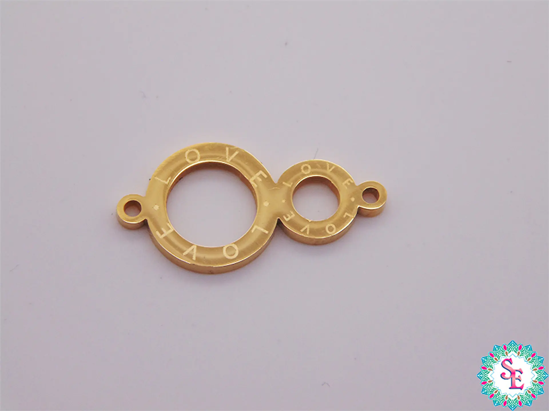ACERO DORADO TERMINAL OCHO LOVE 18*8MM X UND  1