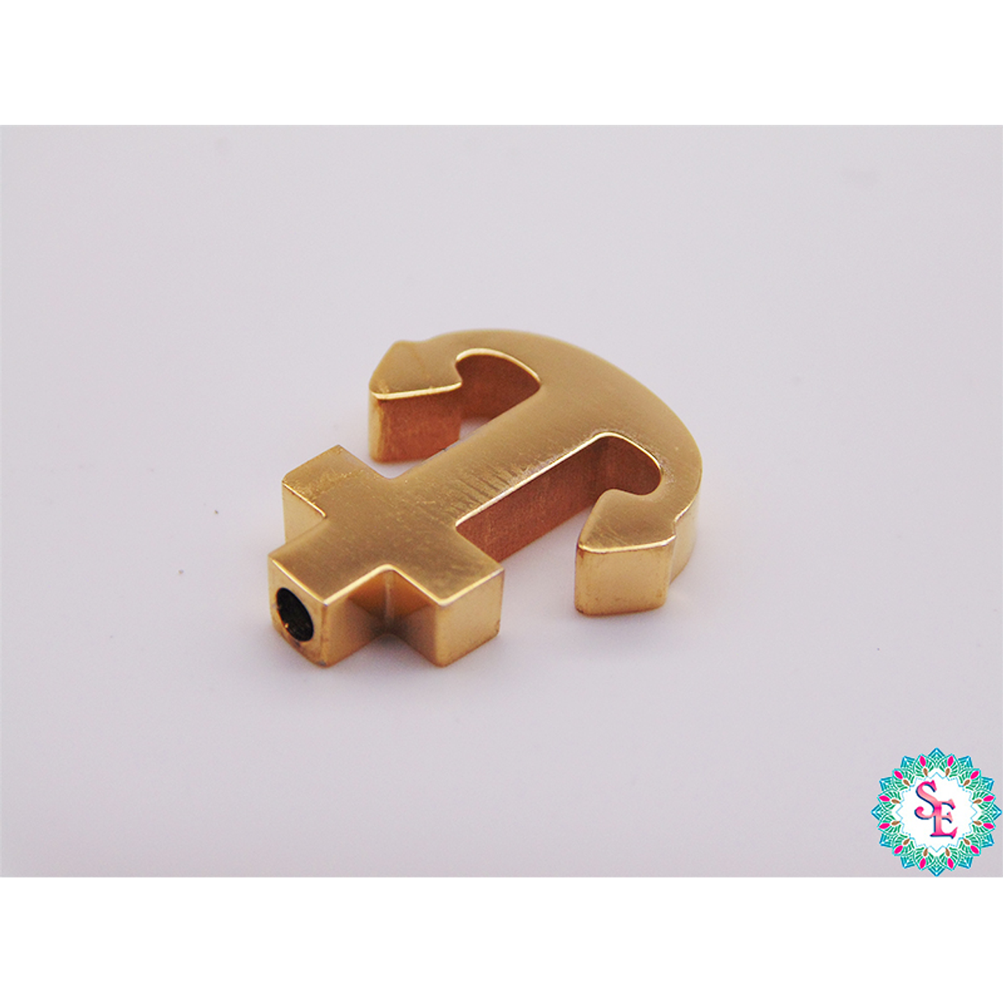 ACERO DORADO TERMINAL ANCLA 15*13*3MM CHATA  1