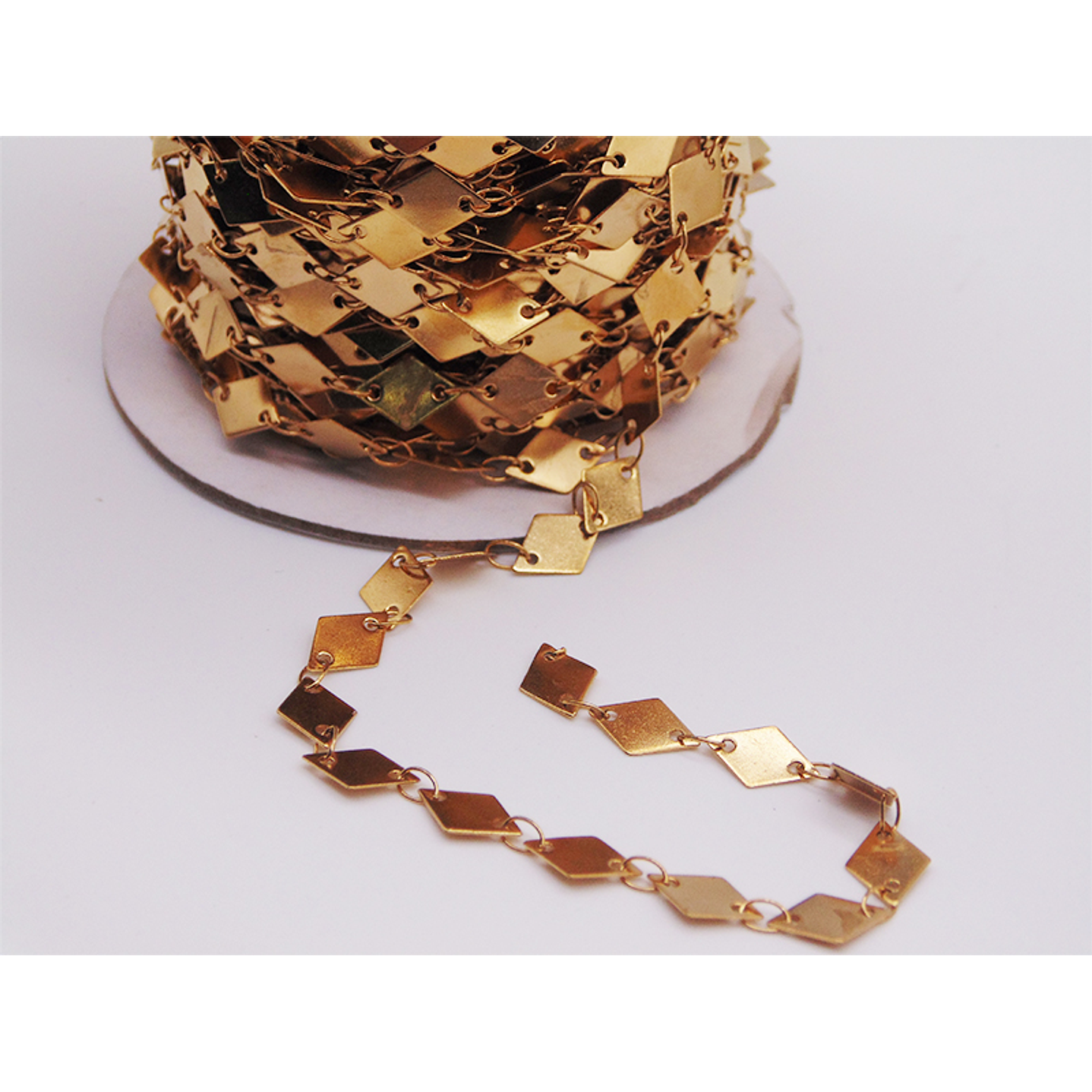  ACERO DORADO CADENA ROMBO 9*6MM 1