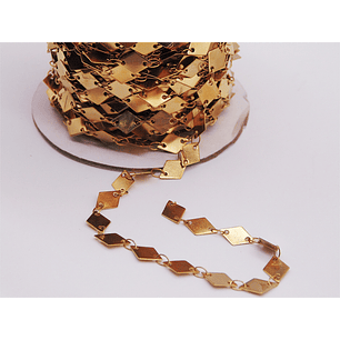  ACERO DORADO CADENA ROMBO 9*6MM