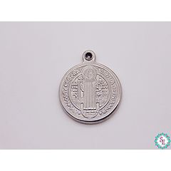 STEEL SAINT BENEDICT MEDAL 14MM X UNIT