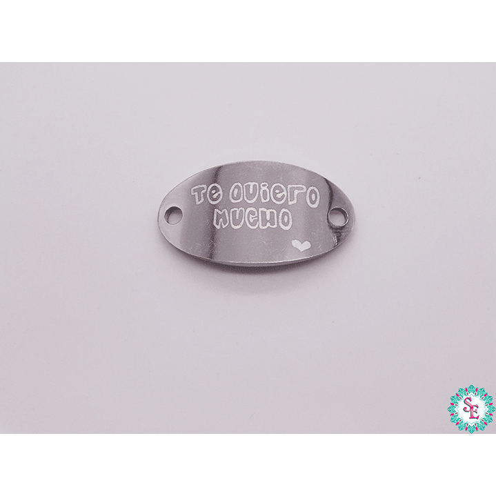  ACERO PLATEADO PLACA TE QUIERO MUCHO  22*13MM 1