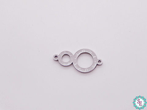 ACERO PLATEADO TERMINAL OCHO LOVE 18*8MM  