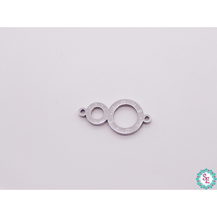 ACERO PLATEADO TERMINAL OCHO LOVE 18*8MM   1