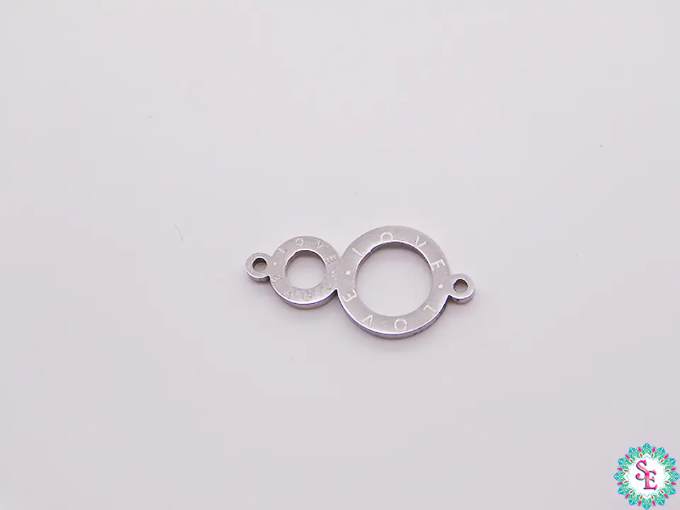 ACERO PLATEADO TERMINAL OCHO LOVE 18*8MM   1